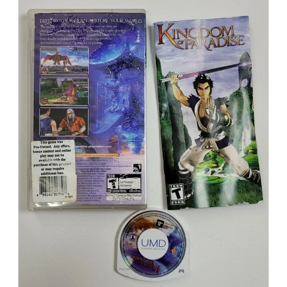 KINGDOM OF PARADISE - PSP‎ GAME - COMPLETE! PLAYSTATION PORTABLE *PLEASE READ*